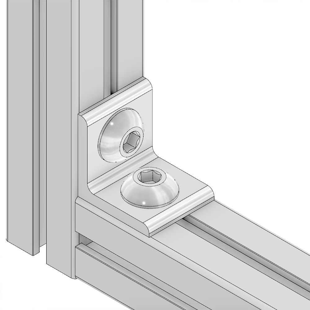 40-510-3SS MODULAR SOLUTIONS ANGLE BRACKET<BR>45MM TALL X 45MM WIDE WITH STAINLESS STEEL HARDWARE